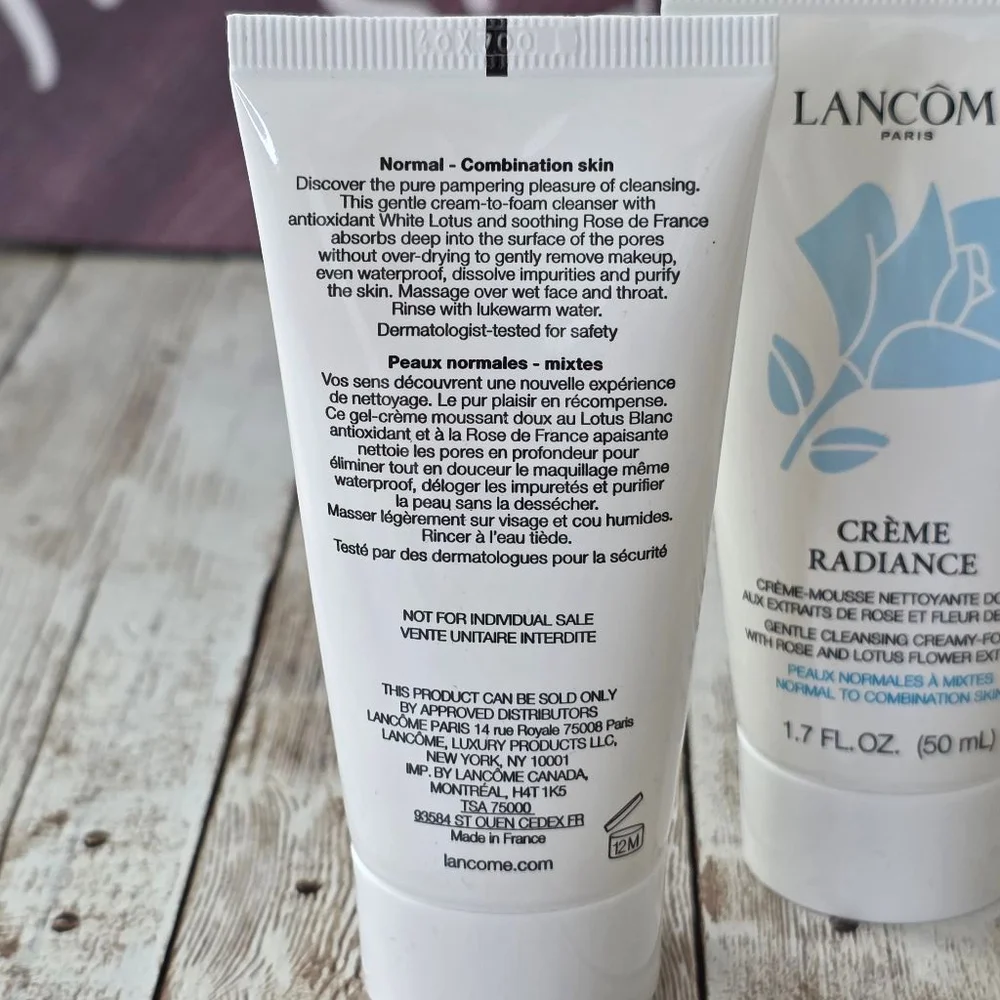 2× Lancome Creme Radiance Cleanser 1.7 FL OZ White